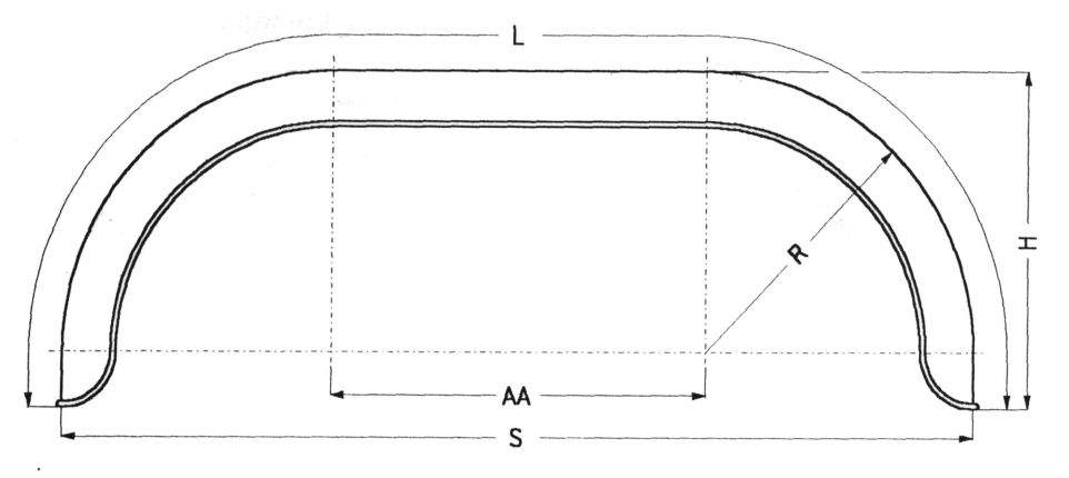 Parafango a doppio assale tondo in lamiera tonda - 400346.001 - Parafango