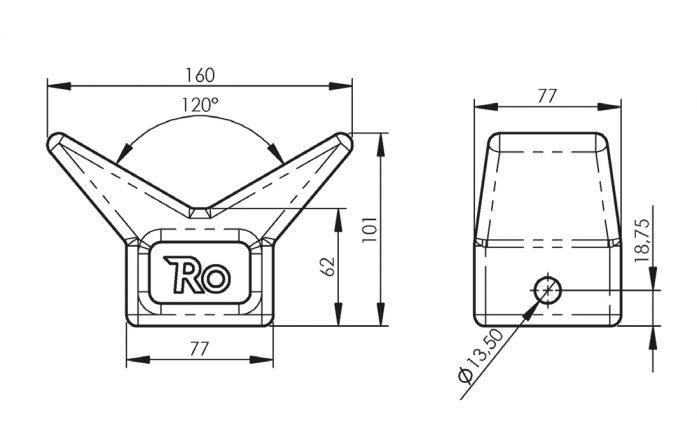 Supporto di prua - 402809.009 - Rimorchio per imbarcazioni