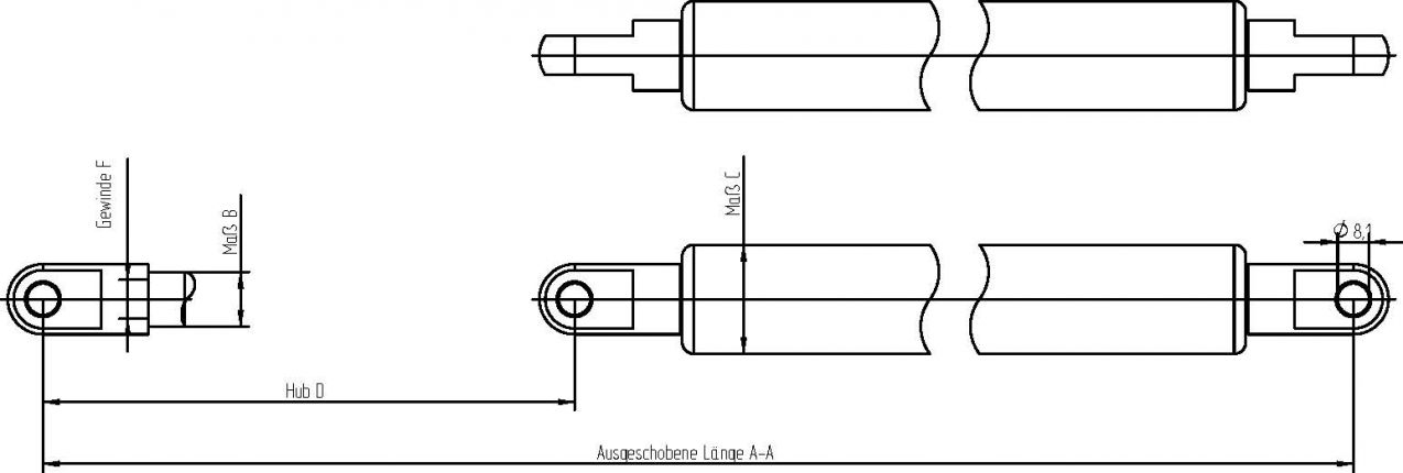 Molla a gas con occhio - 404429.001 - Molle a gas