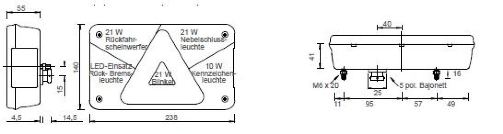 Multipoint 5 LED - 413148.001 - luci posteriori combinate