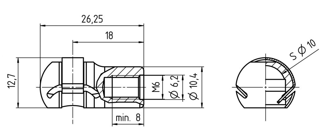 Presa a sfera - 416901.001 - Accessori per molle a gas
