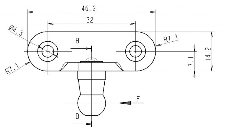 Piastra angolare - 416936.001 - Molle a gas Materiale di montaggio