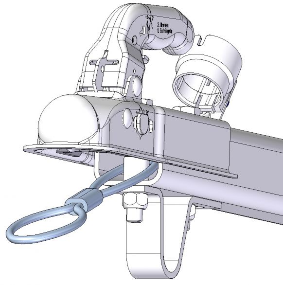Cavo di aggancio per rimorchi non frenati fino a 1500 kg - 6B1987.001 - Palla a flangia