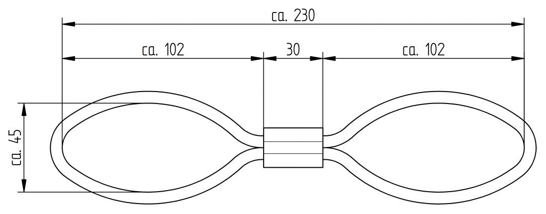 Cavo di aggancio per rimorchi non frenati fino a 1500 kg - 6B1987.001 - Palla a flangia