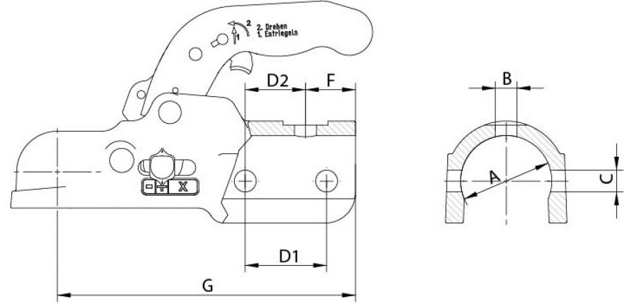 Gancio a sfera per il traino