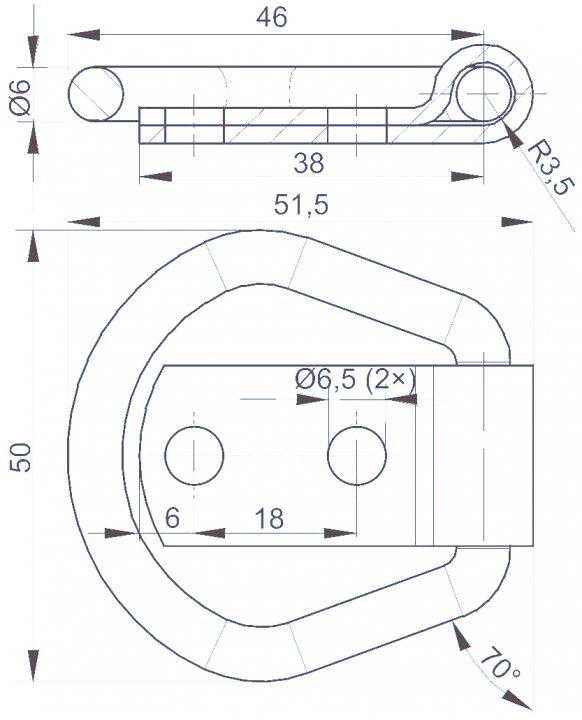 Anello di fissaggio + cinghia - 6S5707.001 - Ancoraggio di fissaggio