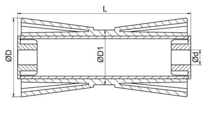 rullo di chiglia 5" - 6X1064.036 - rimorchio per barche