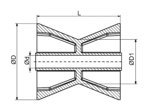 Rullo di prua 4" - 6X1065.002 - Rimorchio per barca
